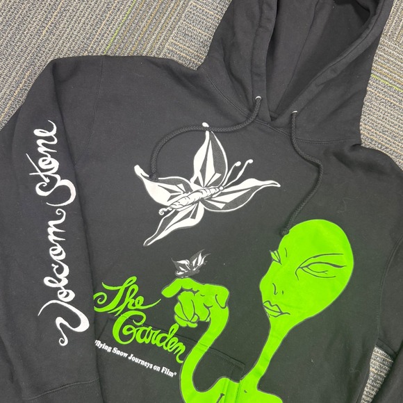 Volcom Stone x The Garden Hoodie Mens Large Black Snowboard 30 Year - Picture 1 of 9